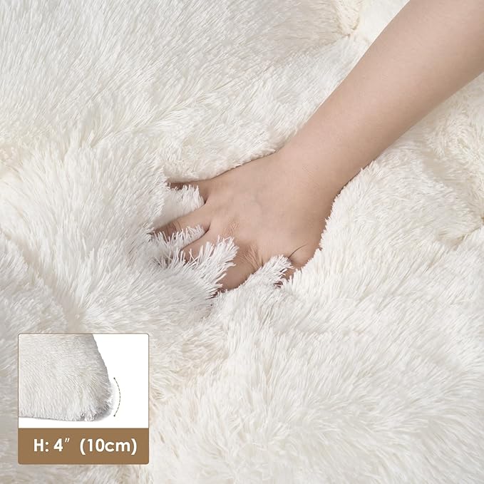 EHEYCIGA Fluffy Dog Crate Bed for Medium Dogs