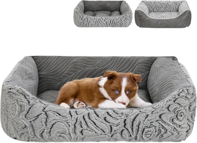 2 in 1 Dog Bed Washable Pet Cooling Beds for Large Medium Small Dogs Cats Orthopedic Reversible Washable Sofa Rectangle Durable Puppy Cuddler Soft Calming Sleeping Bed