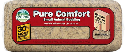 Oxbow Pure Comfort Small Animal Bedding - Odor & Moisture Absorbent, Dust-Free Bedding for Small Animals - Natural, 28 Liter Bag