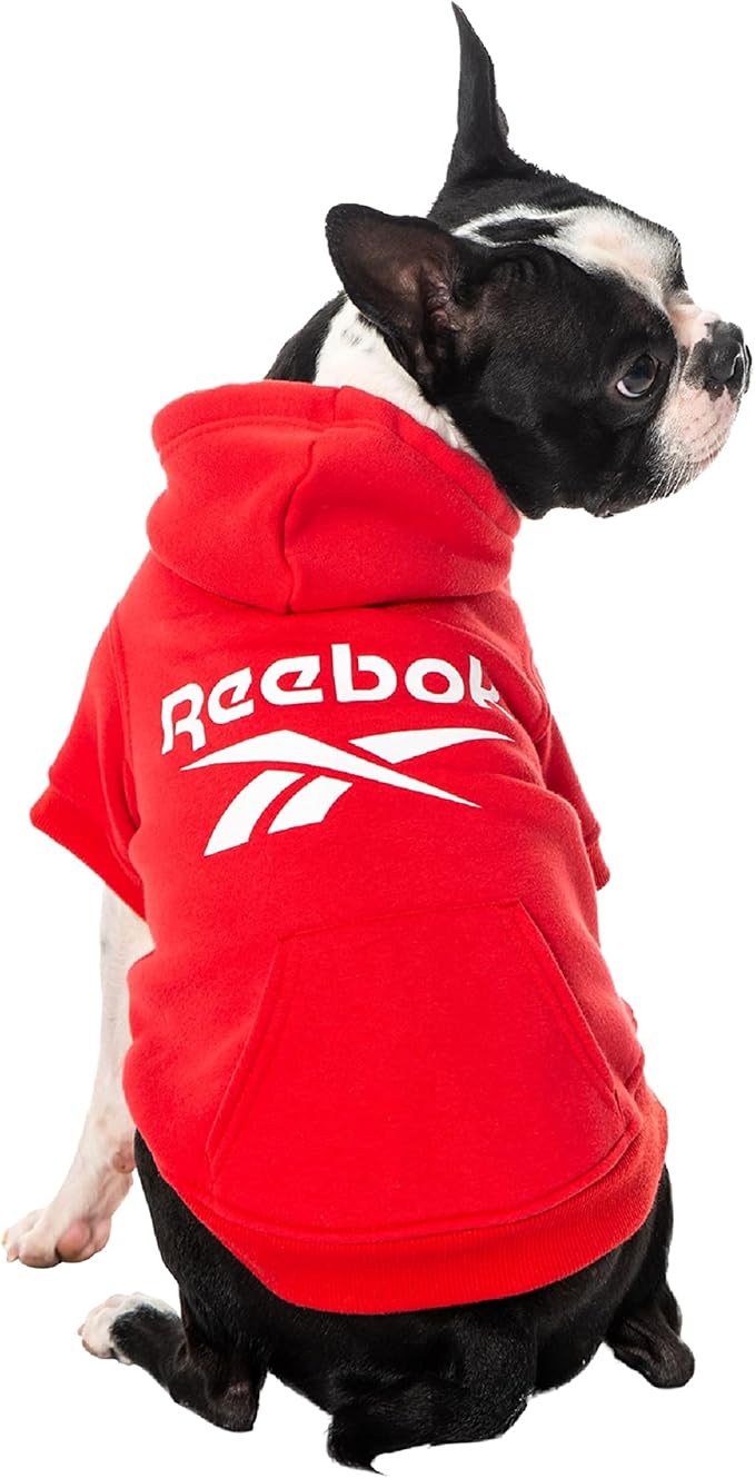 Reebok Dog Hoodie – Fleece Dog Sweater with Leash Hole