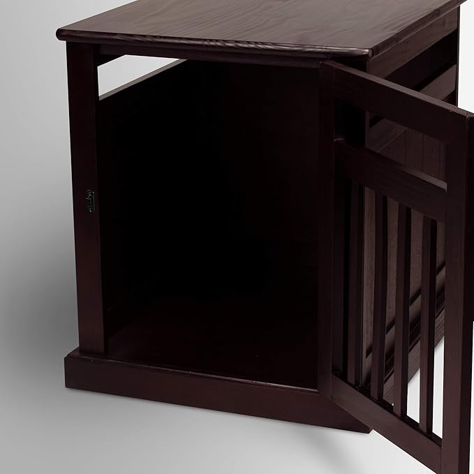 Casual Home Chappy Wood Slats Pet Crate 19.5"W x 22.5"D x 22.5"H, Espresso