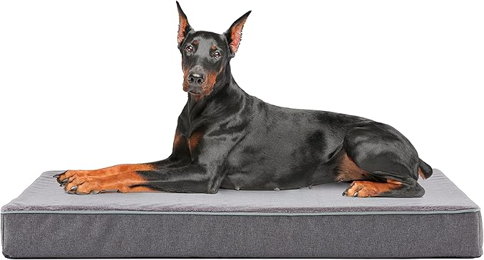 Waterproof Dog Beds for Extra Large Dogs, Washable Orthopedic Dog Bed with Cooling Gel Memory Foam, Large Dog Crate Mat for Big Breed Dogs