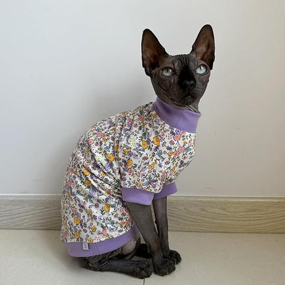 Sphynx Hairless Cat Cute Summer Cotton T-Shirts Pet Clothes 1))