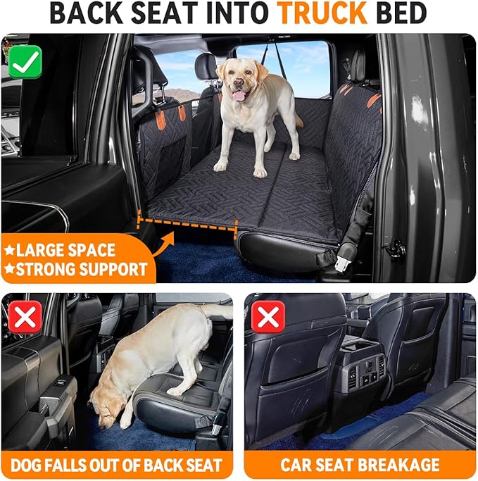 YJGF Dog Back Seat Extender for Truck F150/RAM1500/Silverado (black)