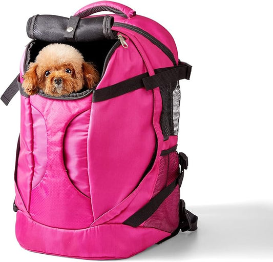 Large Pet Cat Backpack Dog Backpack for Most Dog Sizes Travel&Hiking Pet Carrier Backpack with Safety Leash Large Ventilations Double-Layer Structure (Magenta)