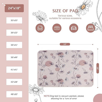 IEUUMLER Washable Pee Pads for Dogs 2 Pack EU007 (Pink 24"X18"-2pcs)