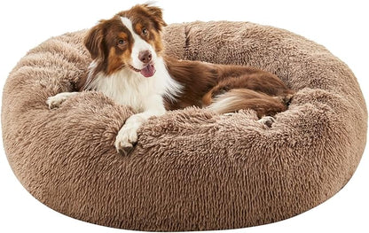 Calming Dog Bed for Medium Large Dogs 39", Brown