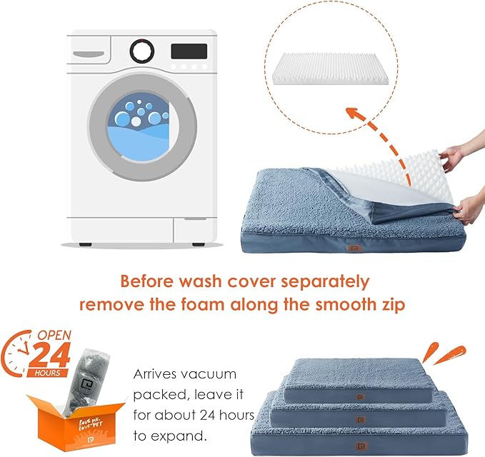 EHEYCIGA Orthopedic XL Dog Beds for Extra Large Dogs with Removable Washable Cover 44x32