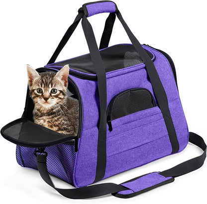 Prodigen Cat Carrier Dog Carrier for Medium Dogs Dog Travel Crate Soft Slided Collapsible Pet Travel Carrier, Large (20.5" W x 13.5" H x 10" D)