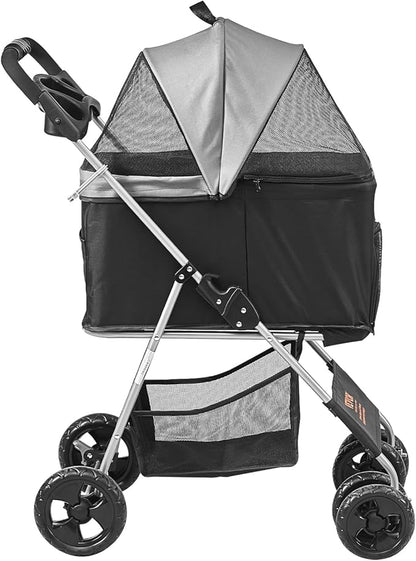VEVOR 3 in 1 Dog Stroller For Medium Small Dogs Up to 35lbs 4 Wheels