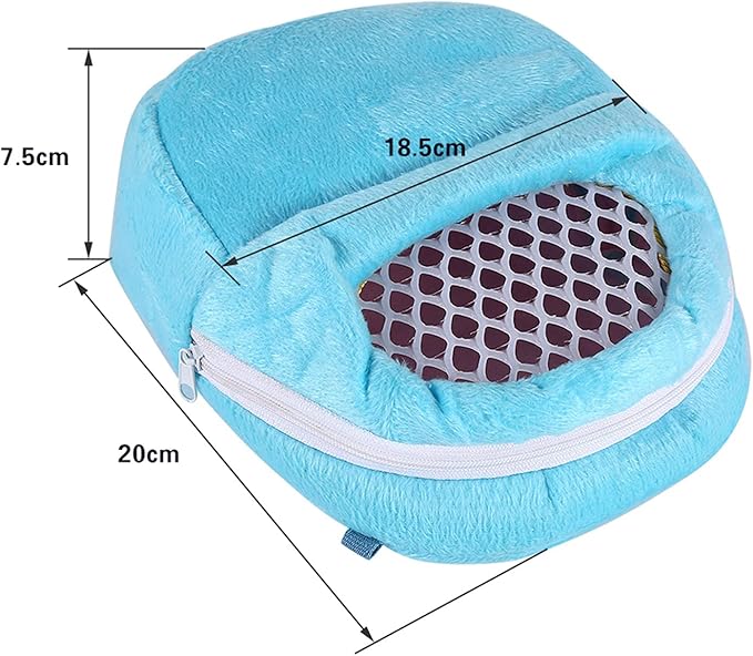 Yosoo Portable African Hedgehog Hamster Breathable Pet Dog Carrier Bags Handbags Puppy Cat Travel Backpack (S, White Mesh - Blue)