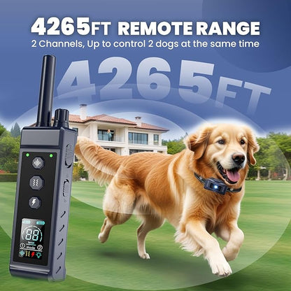UPGRADED 4265FT Dog Shock Collar with Remote Control IP67 Dog 8-150 Lbs