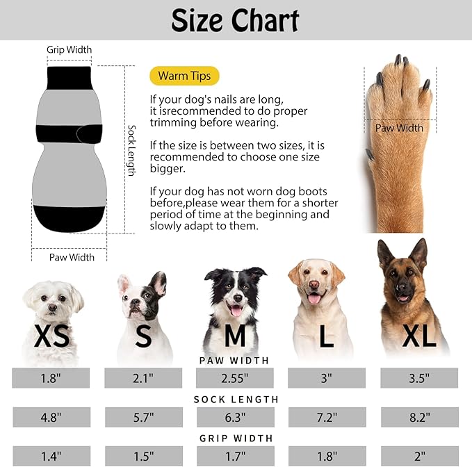 SCENEREAL Dog Socks to Prevent Licking Paws for Hardwood Floors Anti Slip