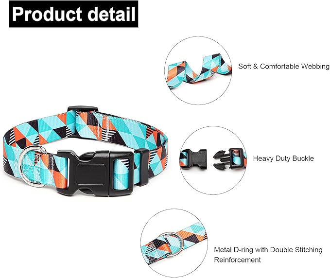 Adjustable Dog Collar with Patterns