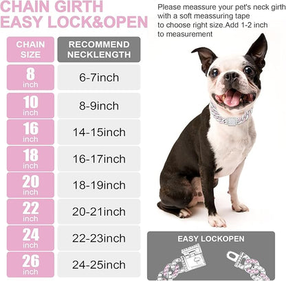 Dog Chain Silver Cuban Collars 16inch)