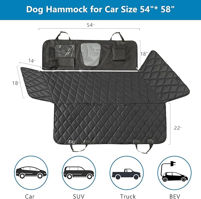 ELLONI Backseat Dog Cover for Car