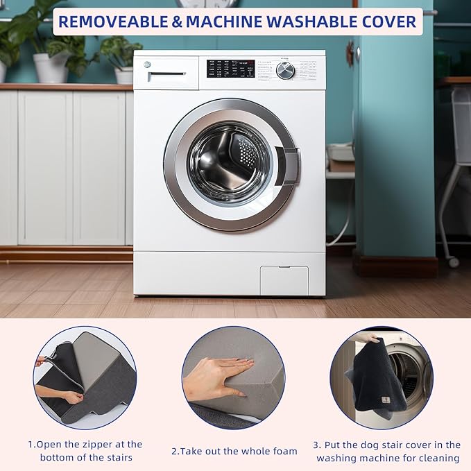 Pettycare Dog Stairs Ramp for High Beds and Couch 2 Steps,