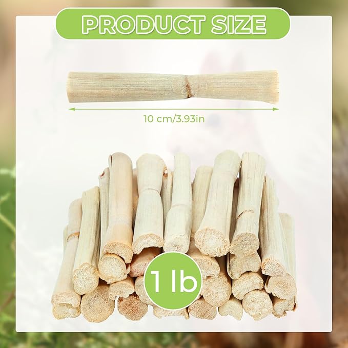 1lb Sweet Bamboo Chew Toy Natural Sweet Bamboo Animals Molar Chew Sticks Toys Pet Snacks Bamboo Sticks Treats