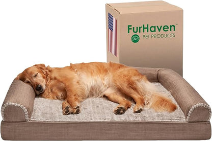 Furhaven Orthopedic Dog Bed for Large Dogs w/ Removable Bolsters & Washable Cover 95 lbs