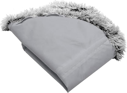 Furhaven Replacement Donut Dog Bed Cover Plush Long Faux Fur Calming Cuddler, Machine Washable - Misty Gray, Large