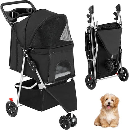 Sweetcrispy Pet Stroller for Dogs and Cats