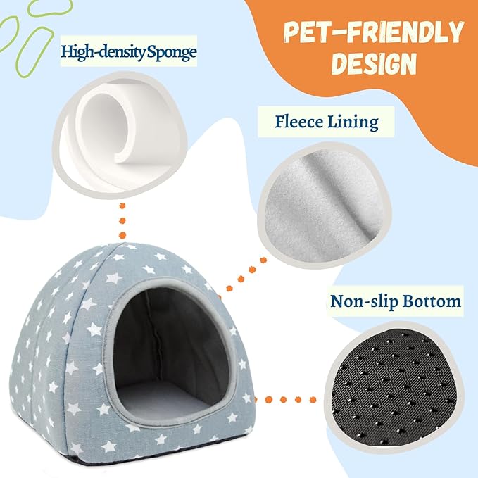 2 Pack Guinea Pig Hideout Bed Washable Guinea Pig Cage Accessories Cozy House Habitat Hide-Out for Chinchilla Hedgehog Small Animal Supplies