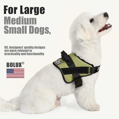 Bolux Dog Harness, No-Pull Reflective Dog Vest, Breathable Adjustable Pet Harness with Handle for Outdoor Walking - No More Pulling, Tugging or Choking