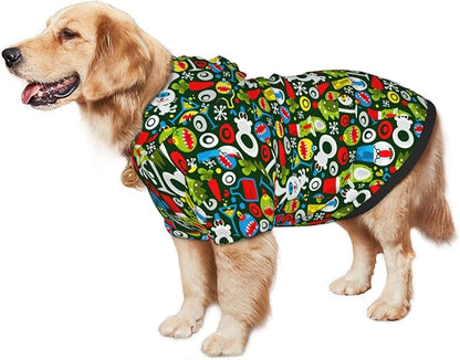 Christmas Green Monste Dog Hoodie Cute Cow Black