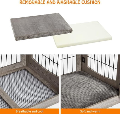 Dog Crate Furniture with Storage Drawers 39.4" Wooden 2 Drawers,Indoor