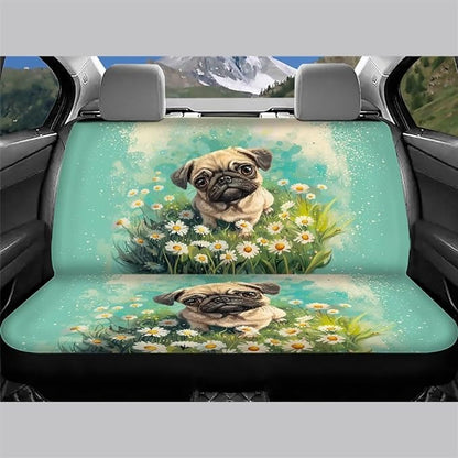 AFPANQZ Pug Dog Back Seat Cover Non-Slip Interior