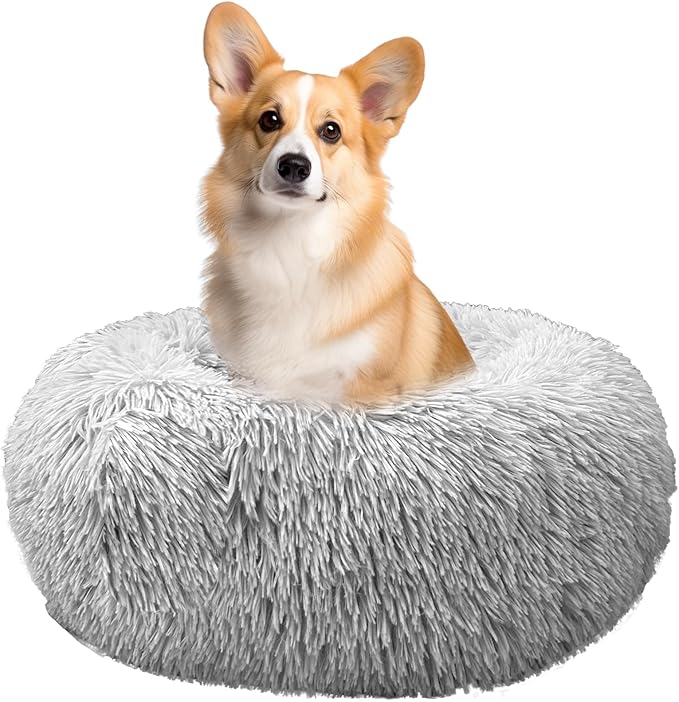 Deluxe Calming Dog Bed for Small Medium Dogs & Cats M(28" x 28" x 10"))