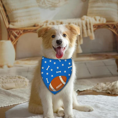 Football Dog Bandana Boy Girl Pets Bibs Scarf Triangle Adjustable Handkerchief