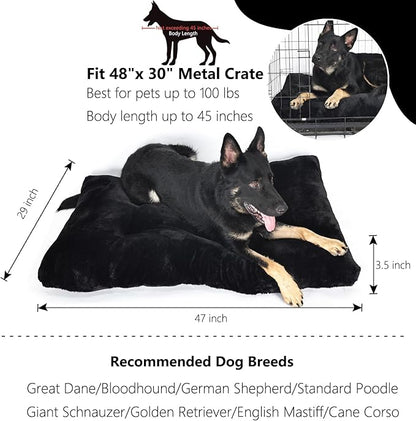 nononfish Dog Crate Bed 48 x 30 for Extra Large Dogs Washable with Anti-Slip Bottom fit Metal Dog Crates or Cages