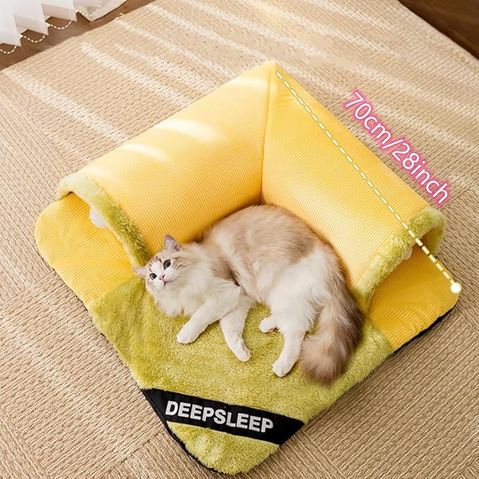 Pet Self-Warming Bed Cat Tunnel Bed (Large(28"*28"*24"))