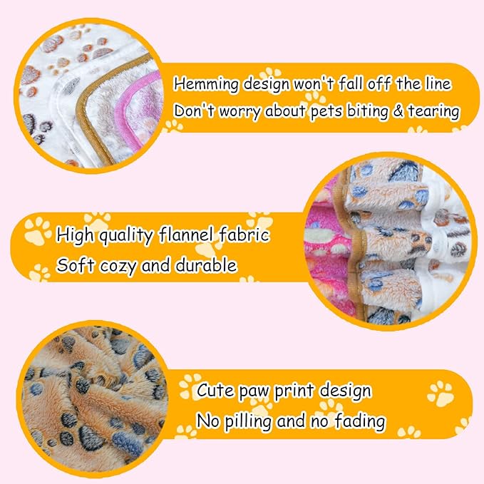 Blankets for Dogs 1 Pack 3 Dog 41" x 31",Cute Paw