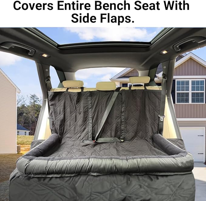 Deluxe Quilted Padded Dog Car Seat Cover Non-Slip Back Best for Car Truck and SUV 3 Sizes 56"W x 72L, PetGuard,