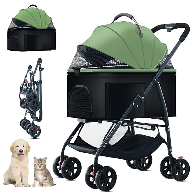 3-in-1 Pet Dog Stroller 55lbs, Dog