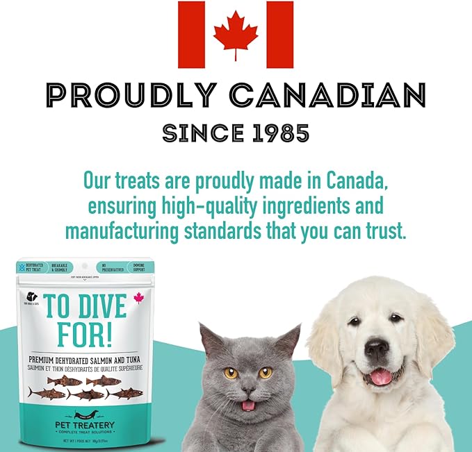 Dehydrated Protein Wild Salmon & Tuna Treat for Dogs & Cats Slowly Dehydrated Raw Single Ingredient Keep Nurtients Vitamins and Healthy Oils Made