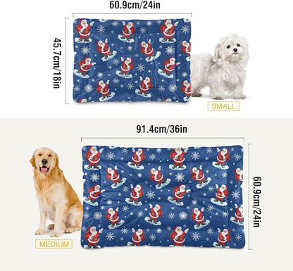 Christmas Cute Santa Claus Pet Bed Pad Soft Dog Bed Mat with Anti-Slip Bottom 24 * 18inches