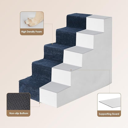 EHEYCIGA Dog Stairs for High Bed 22.5”H 5-Step Dog