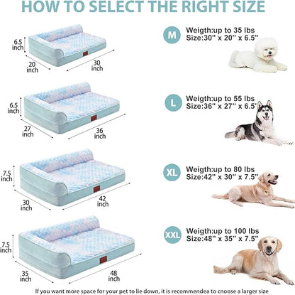 BFPETHOME Orthopedic Dog Beds for Large Dogs-Waterproof Sofa Dog Bed with Removable Washable Cover