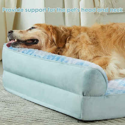 BFPETHOME Orthopedic Dog Beds for Large Dogs-Waterproof Sofa Dog Bed with Removable Washable Cover