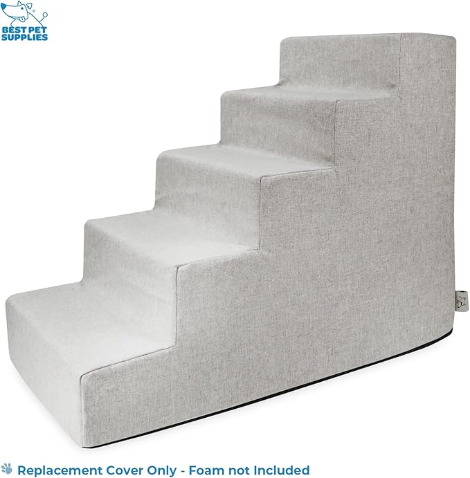 Best Pet Supplies Foam Pet Steps Cover for Small Dogs and Cats 5-Step (H: 22.5") (Cover