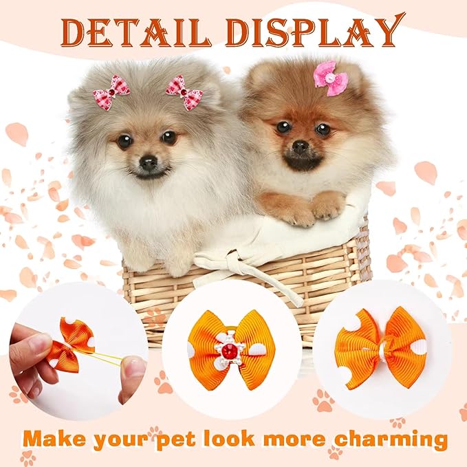 60pcs Dog Hair Bows 30 Beautiful