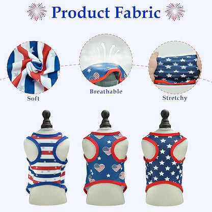 Patriotic Dog Tank Top 4th of July Dog (3 PCS)