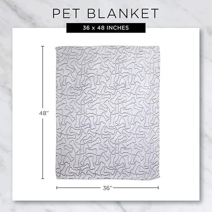 Bone Dry Embossed Bone Print Pet Blanket 36x48, Black