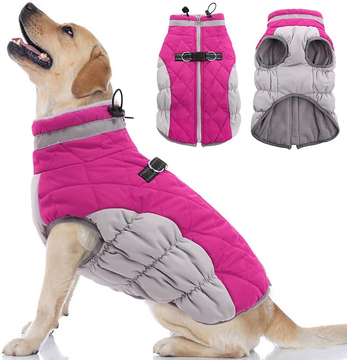 Dog Winter Jacket Cozy Reflective Waterproof Windproof Warm Pet Garment