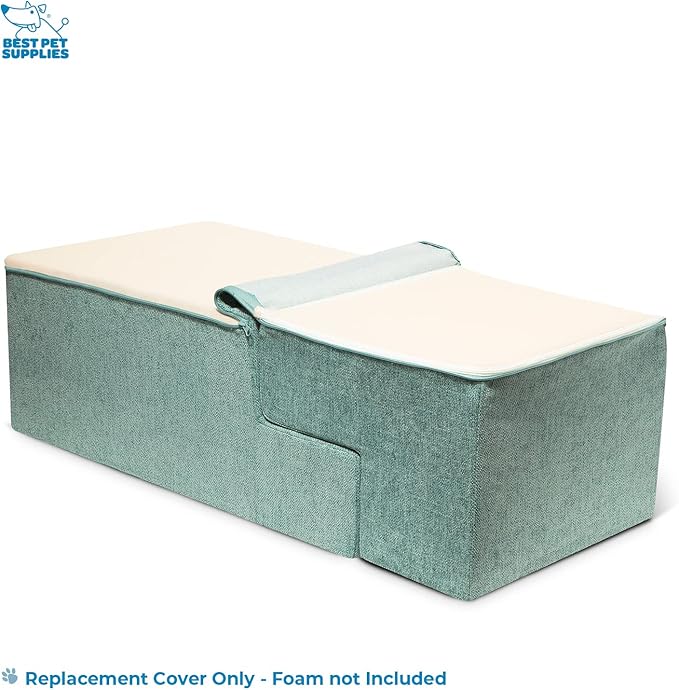 Best Pet Supplies Foldable Pet Stairs Cover for Foam Dog Ramps 4-Step