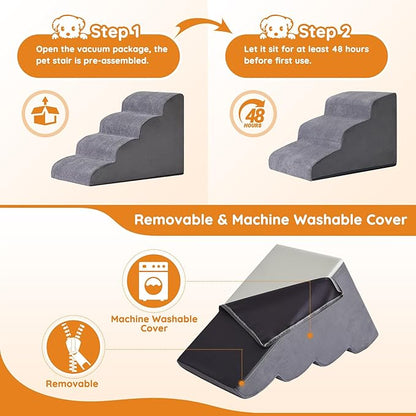 Pet stairs 5-Step Curved