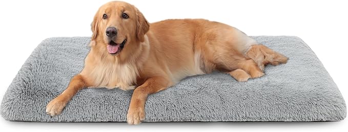 Dog Crate Pad Ultra Soft Dog Bed Mat Washable Pet Kennel Bed with Non-Slip Bottom Fluffy Plush Sleeping Mat for Large Medium Small Dogs 41 x 27 Inch,
